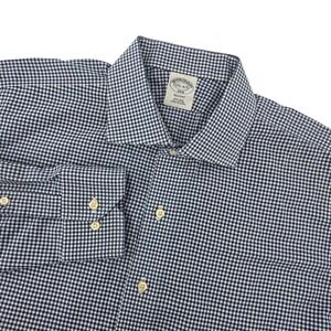 Brooks Brothers 1818 Regent Gingham Check Non Iron Cotton Shirt Men XLs 17.5 4/5